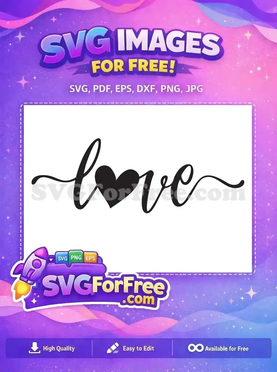 Free Cursive Love Free Heart Valentine Free SVG