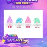 Free Polkadot Chevron Heart Stripe Hats Valentine Free Gnomes Free SVG - Instant Download