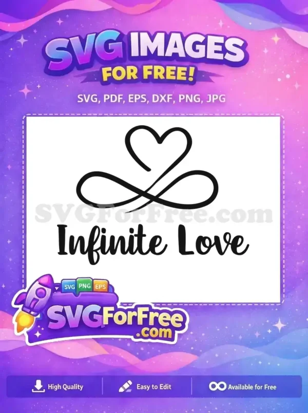 Free Cursive Heart Free Infinite Love Valentine Free SVG