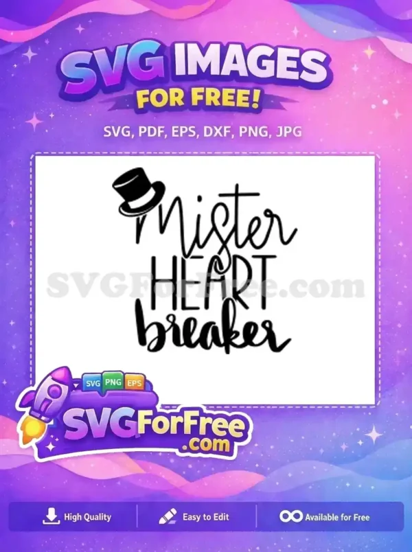Free Mister Heartbreaker Valentines Free Hat Detail Free SVG