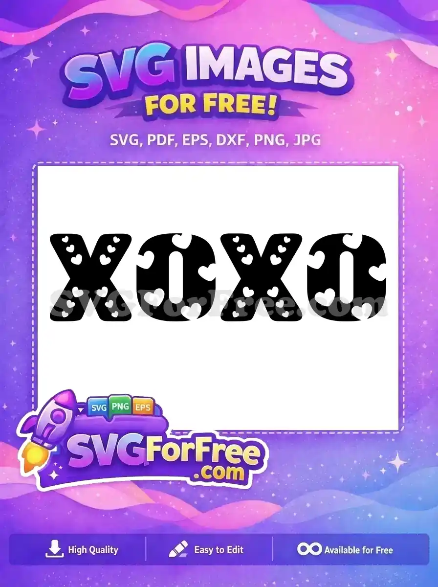 Free Heart Accents Free XOXO Letters Valentines Free SVG