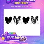 Free Solid Hearts Free Scribbled Accent Valentines Free SVG - Instant Download