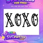 Free Bold XOXO Free Heart Detail Valentines Free SVG - Instant Download