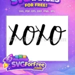 Free Love Hugs Kisses Free XOXO Lettering Valentines Free SVG - Instant Download