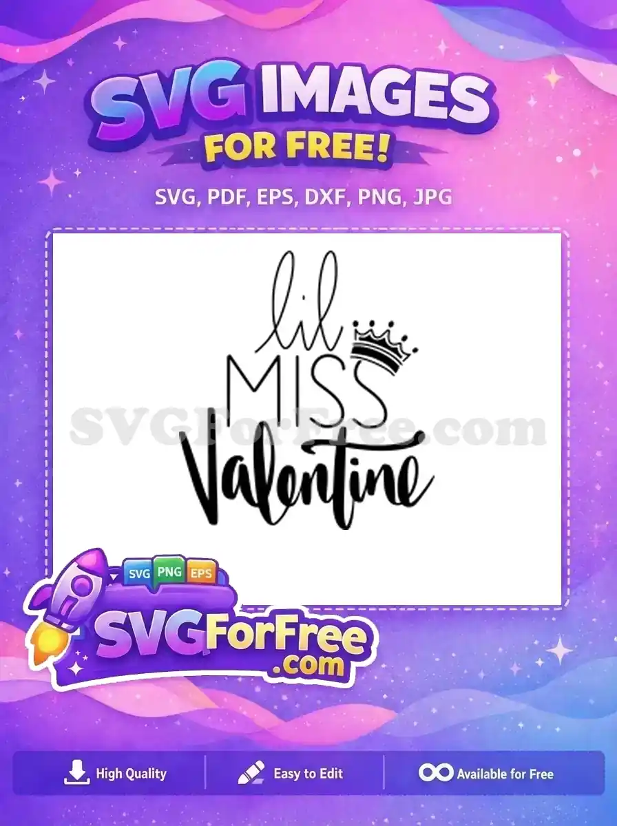 Free Lil Miss Crown Free Valentine Design Valentines Free SVG 1