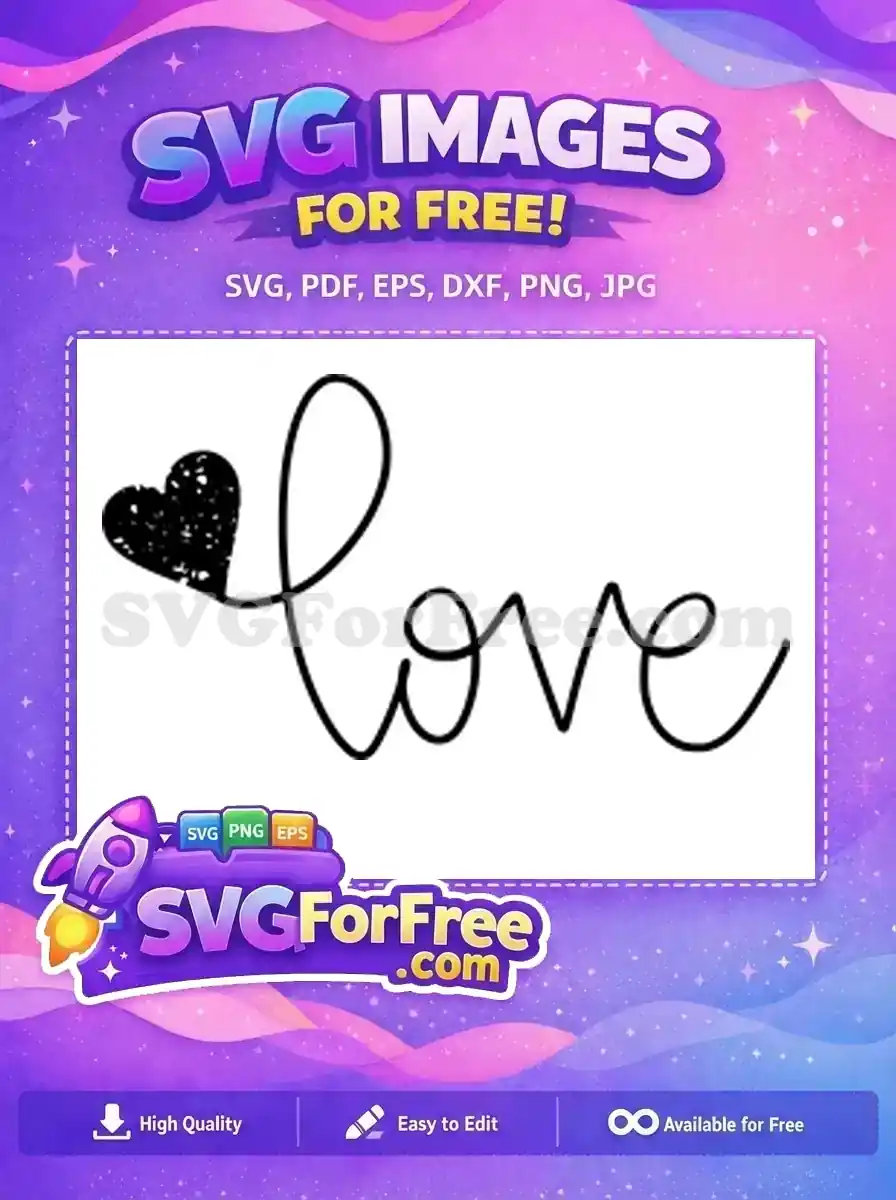 Free Heart Accent Free Love Script Valentines Free SVG