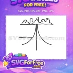 Free Desert Valley Free River Line Art Landscape Free SVG - Instant Download