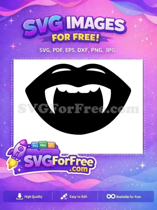 Free Sharp Fangs Free Gothic Mouth Dracula Free SVG