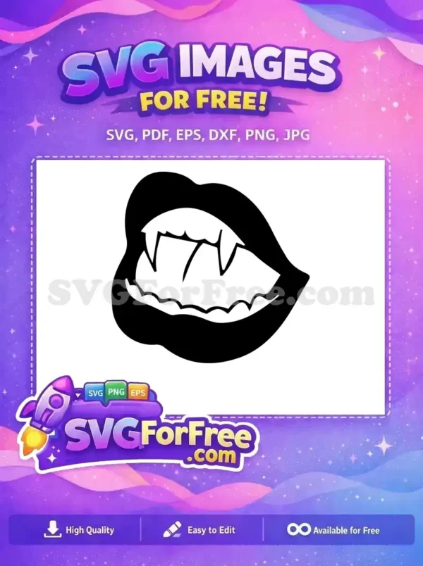 Free Sharp Fangs Free Silhouette Vampire Free SVG