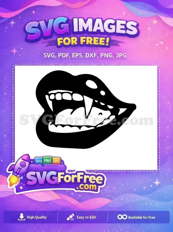 Free Sharp Fangs Free Open Mouth Vampire Free SVG