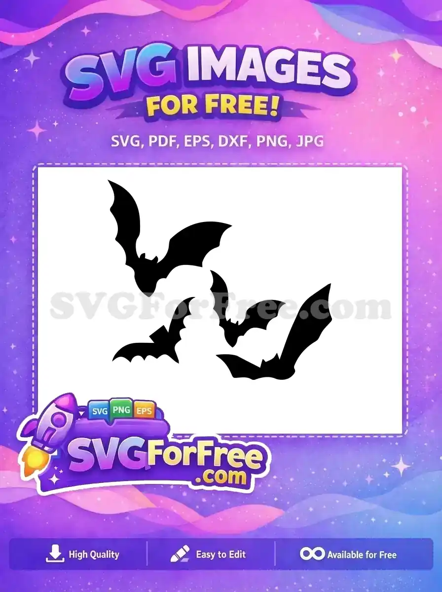 Free Sharp Wing Free Flying Bat Halloween Free SVG