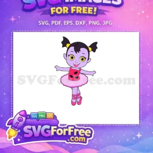 Free Ballerina Vampirina with Pigtails Free Tutu Vampirina Free SVG