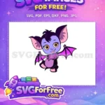 Free Happy Expression Free Purple Bat Vampirina Free SVG - Instant Download