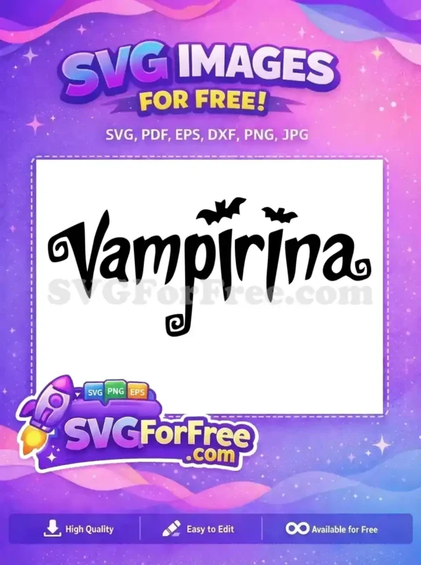Free Swirly Vampirina Free Bats Silhouette Vampirina Free SVG