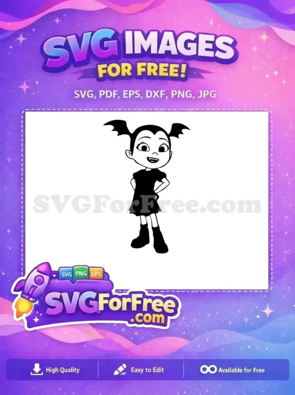 Free Smiling Vampirina Free Bat Hair Vampirina Free SVG