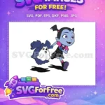 Free Playful Vampirina Free with Wolf Puppy Vampirina Free SVG - Instant Download
