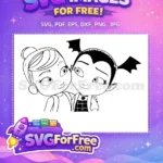 Free Smiling Friends Free Vampirina Cute Hugging Movie Free SVG - Instant Download