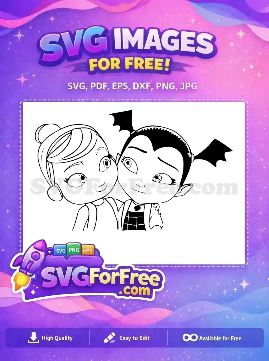Free Smiling Friends Free Vampirina Cute Hugging Movie Free SVG
