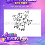 Free Cute Smiling Free Vampirina Bat Free SVG - Instant Download