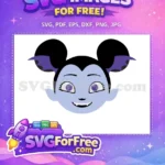 Free Smiling Vampirina Face Free Purple Bat Wings Vampirina Free SVG - Instant Download