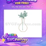 Free Brown Vase Free Green Leaf Plant Silhouette Free SVG - Instant Download