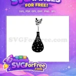 Free Black Vase Free White Dots Silhouette Free SVG - Instant Download