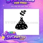Free Black Polka Dot Vase Free Flower Silhouette Art Free SVG - Instant Download