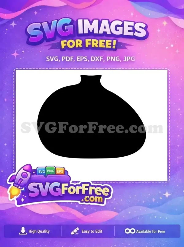 Free Rounded Silhouette Free Black Vase Silhouette Free SVG