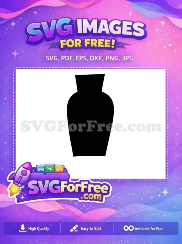 Free Black Vase Free Silhouette Simple Vase Free SVG 1