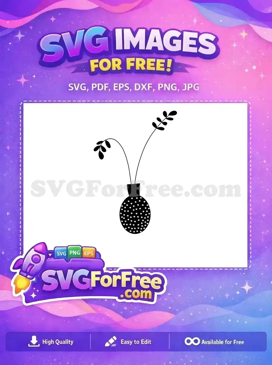 Free Black Vase Silhouette Free Polka Dots Art Free SVG