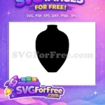 Free Elegant Black Free Pottery Vase Silhouette Free SVG - Instant Download