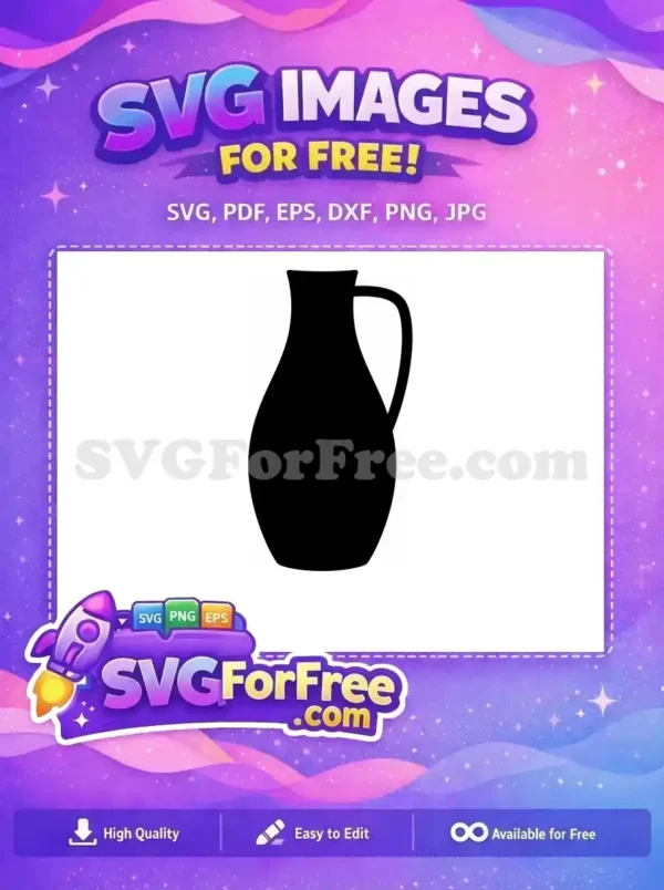 Free Silhouette Black Vase Free Minimalist Flower Free SVG