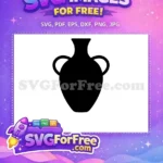 Free Black Pottery Free Vase Silhouette Ancient Free SVG - Instant Download