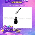 Free Berry Branch Free White Dots Vase Silhouette Free SVG - Instant Download