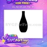 Free Black Flower Free Pot Vase Silhouette Free SVG - Instant Download
