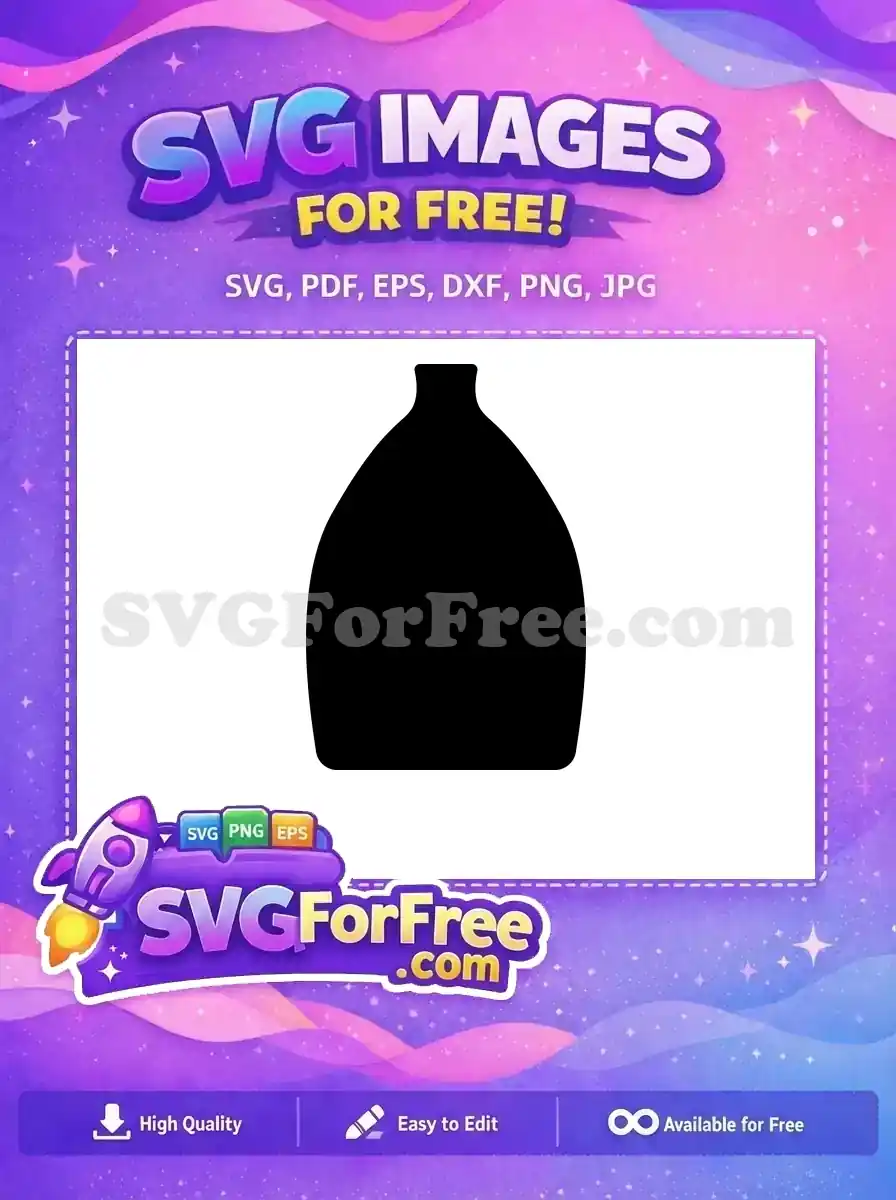 Free Black Simple Free Vase Silhouette Free SVG