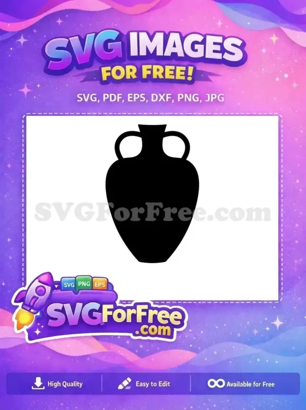 Free Two Handles Free Black Vase Silhouette Free SVG