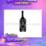 Free Heart Leaf Free Polka Dots Vase Silhouette Free SVG - Instant Download