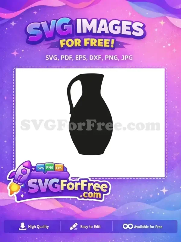 Free Black Handle Free Classic Vase Silhouette Free SVG