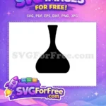 Free Elegant Black Free Flower Vase Silhouette Free SVG - Instant Download