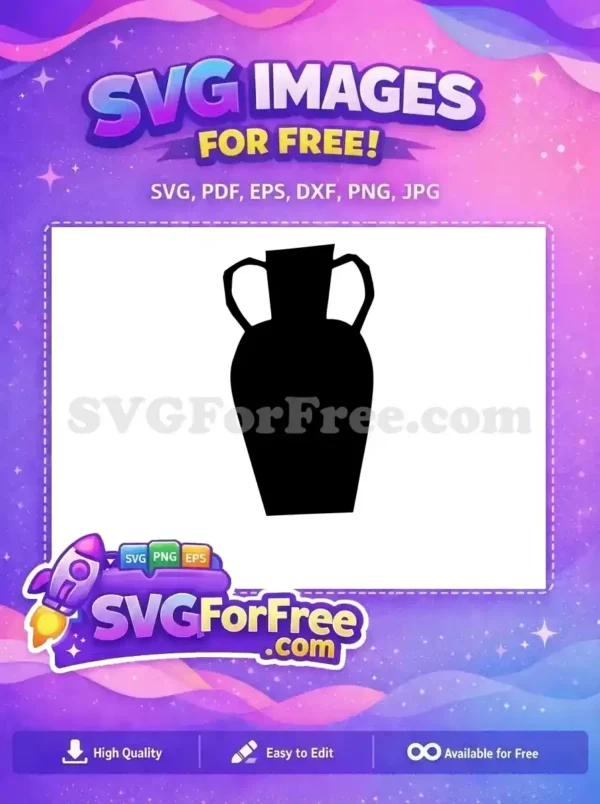 Free Black Pottery Free Two Handle Vase Silhouette Free SVG