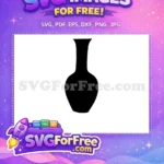 Free Black Wide Free Vase Silhouette Free SVG - Instant Download