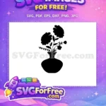 Free Silhouette Vase Free Flower Arrangement Free SVG - Instant Download