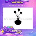 Free Floral Arrangement Free Vase Silhouette Art Free SVG - Instant Download