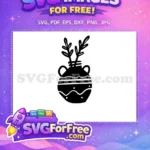 Free Flower Detail Free Black Vase Silhouette 1 Free SVG - Instant Download