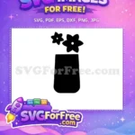 Free Dark Flowers Free Round Vase Silhouette Free SVG - Instant Download