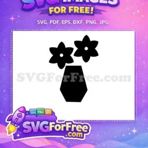 Free Black Flower Free Vase Silhouette Art Free SVG 1