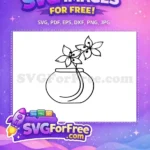 Free Flower Petals Free Plant Stems Vase Silhouette Free SVG - Instant Download