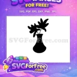 Free Tropical Leaves Free Vase Silhouette Home Decor Free SVG - Instant Download