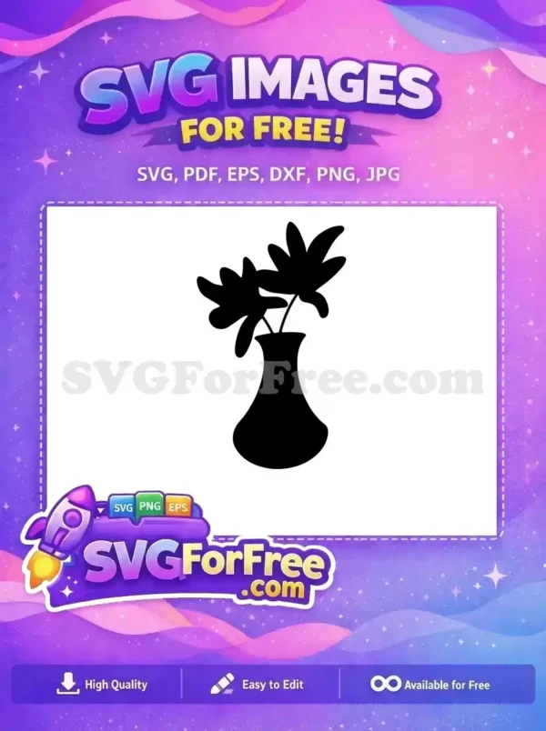 Free Tropical Leaves Free Vase Silhouette Home Decor Free SVG